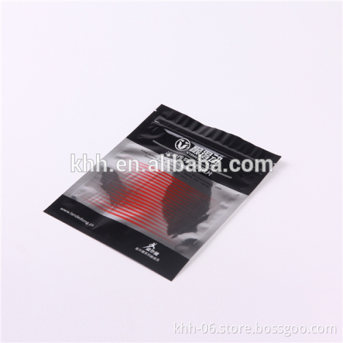 black plastic zipper bag with clear window for wrister